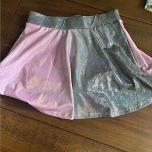Like new! Justice Iridescent Pink and Silver Skater Skirt size 8